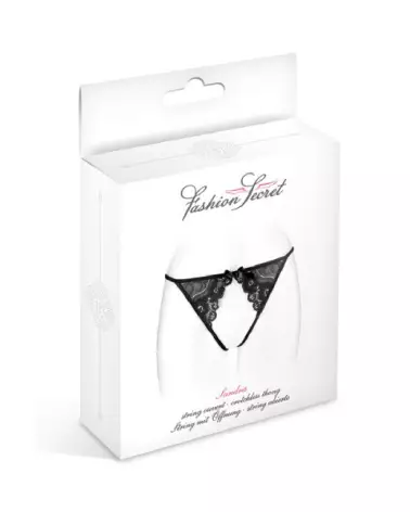 String Ouvert Sandra Noir Fashion Secret en taille unique, lingerie sexy et élégante-2