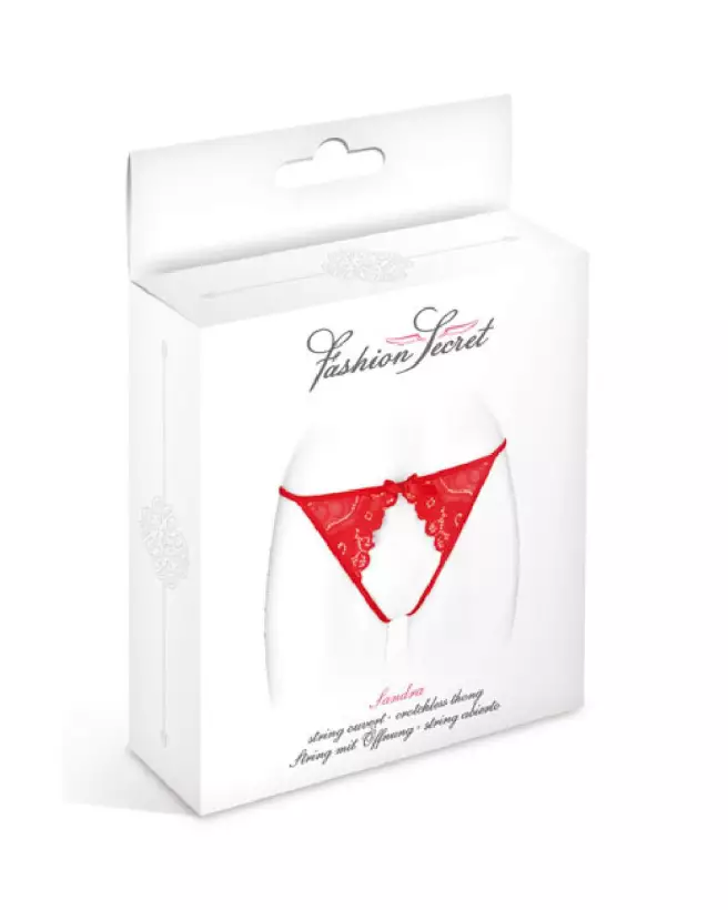 String Ouvert Sandra Rouge Fashion Secret, Lingerie Érotique-2