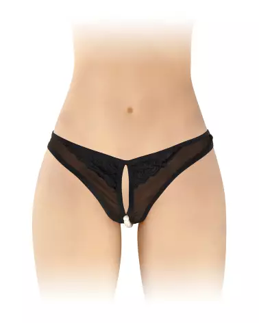 String ouvert Sophie noir avec perles Fashion Secret, lingerie sensuelle et élégante-1