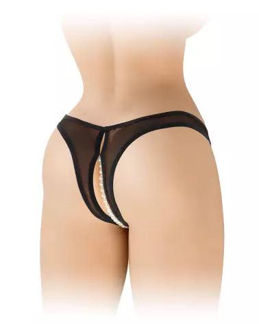 String ouvert Sophie noir avec perles Fashion Secret, lingerie sensuelle et élégante-2
