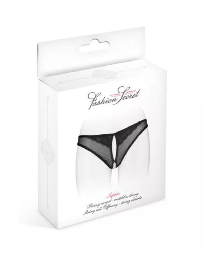 String ouvert Sophie noir avec perles Fashion Secret, lingerie sensuelle et élégante-3