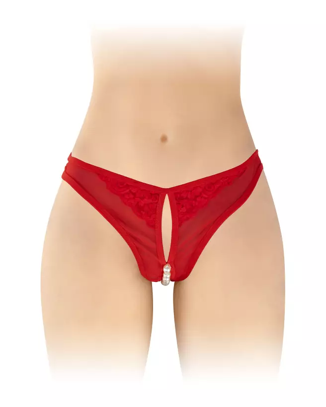 String ouvert Sophie rouge avec perles, Fashion Secret, lingerie sexy-1