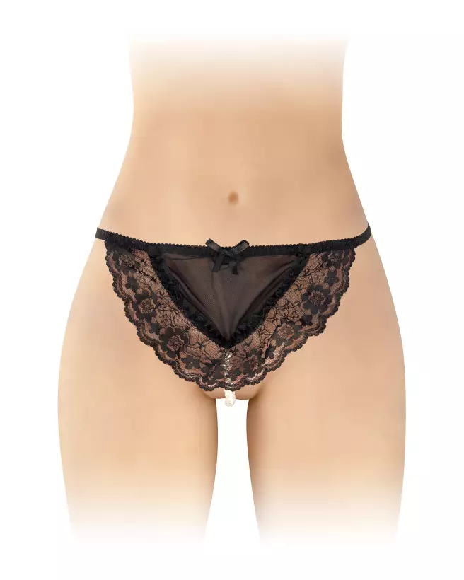String Katia Noir Fashion Secret, lingerie élégante et confortable en taille unique-1
