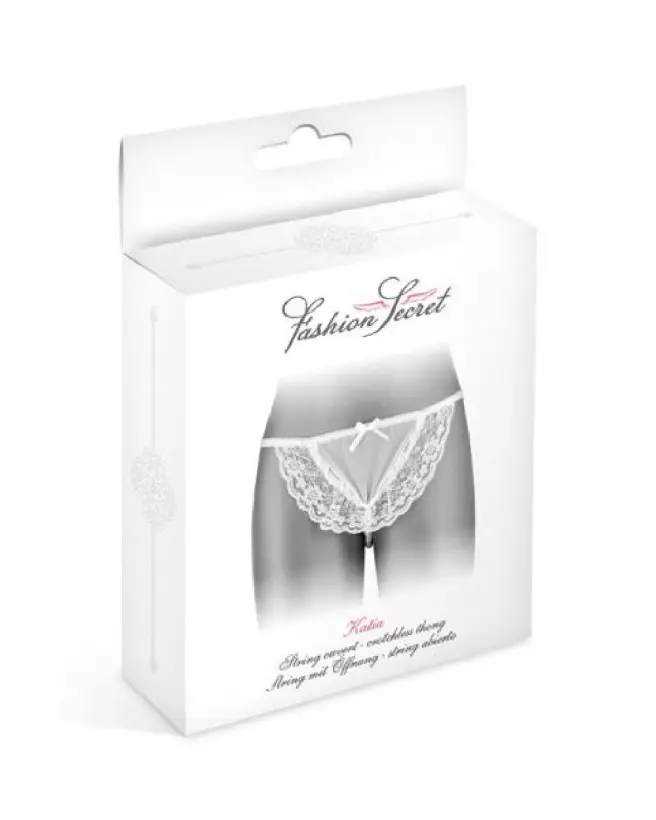 Image du String Culotte & Shorty STG PERLE KATIA BLANC de Fashion Secret, lingerie élégante et confortable-3