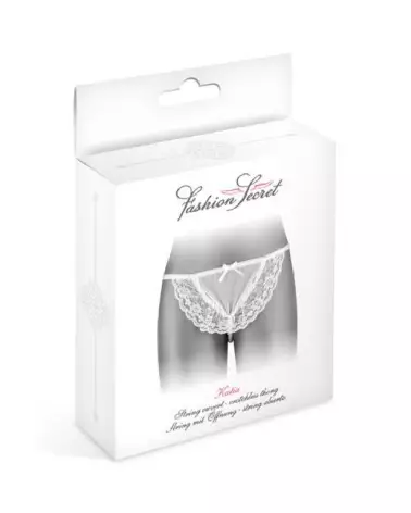 Image du String Culotte & Shorty STG PERLE KATIA BLANC de Fashion Secret, lingerie élégante et confortable-3