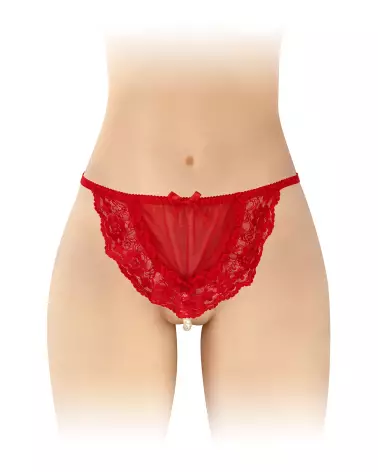 Image du string STG PERLE KATIA rouge Fashion Secret, lingerie élégante et confortable en taille unique-1