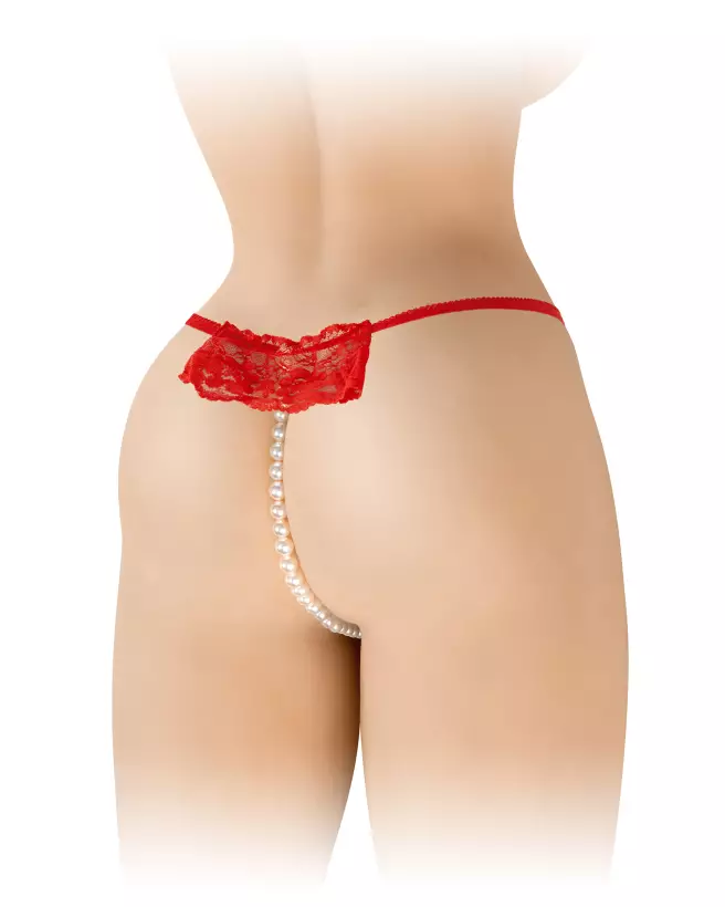 Image du string STG PERLE KATIA rouge Fashion Secret, lingerie élégante et confortable en taille unique-2