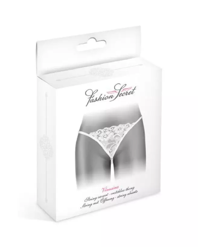 String Perle Venusina blanc Fashion Secret en taille universelle, lingerie élégante et confortable-3