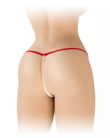 Image du String Perle Venusina Rouge Fashion Secret - Lingerie féminine élégante et confortable-2