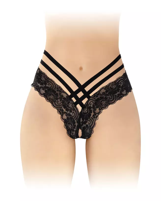Culotte ouverte Anne Noir Fashion Secret lingerie sexy-1
