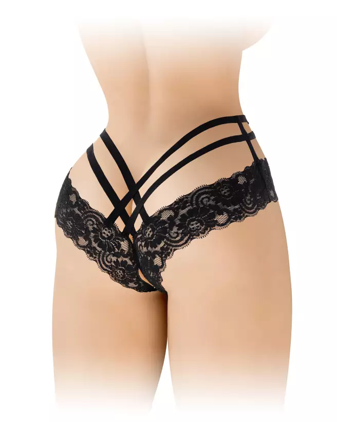 Culotte ouverte Anne Noir Fashion Secret lingerie sexy-2