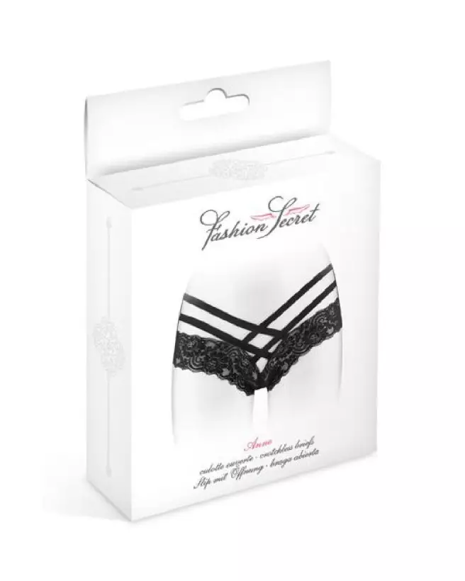 Culotte ouverte Anne Noir Fashion Secret lingerie sexy-3
