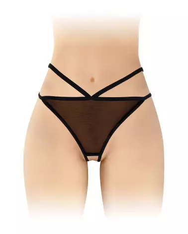 String Sylvie Noir Fashion Secret, lingerie ouverte élégante et sexy-1