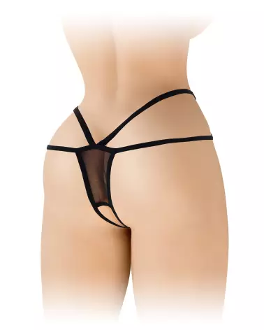 String Sylvie Noir Fashion Secret, lingerie ouverte élégante et sexy-2