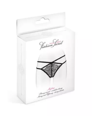 Image du String Ouvert Mylène Noir Fashion Secret - Lingerie Érotique Femme-3