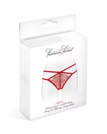Image du String Ouvert Mylene Rouge de Fashion Secret, lingerie séduisante et confortable-2