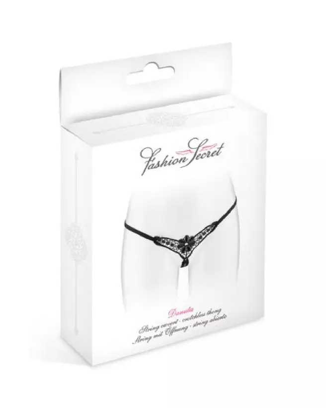 Photo du String Ouvert Danuta Noir de Fashion Secret, élégant et sensuel-3