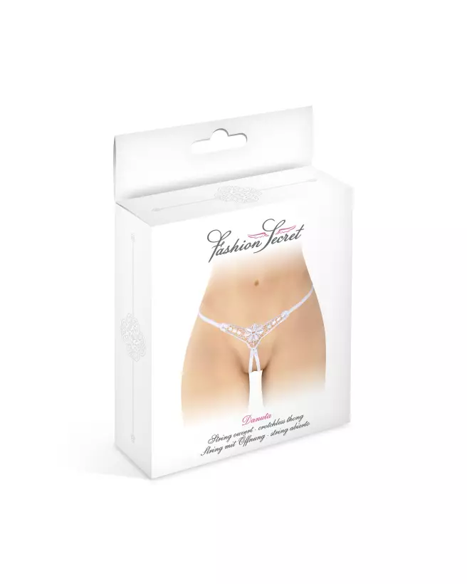Image String Ouvert Danuta Blanc Fashion Secret - Lingerie Séduisante Taille Unique-2