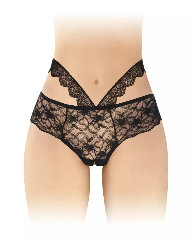 Culotte ouverte Marie Noir Fashion Secret, lingerie séduisante taille unique-1