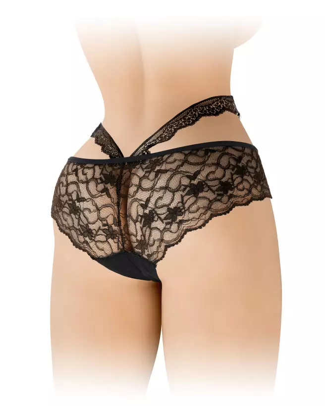 Culotte ouverte Marie Noir Fashion Secret, lingerie séduisante taille unique-3
