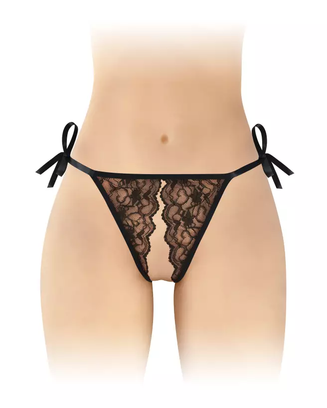 String Stella Noir Ouvert Fashion Secret Lingerie Érotique Taille Unique-1