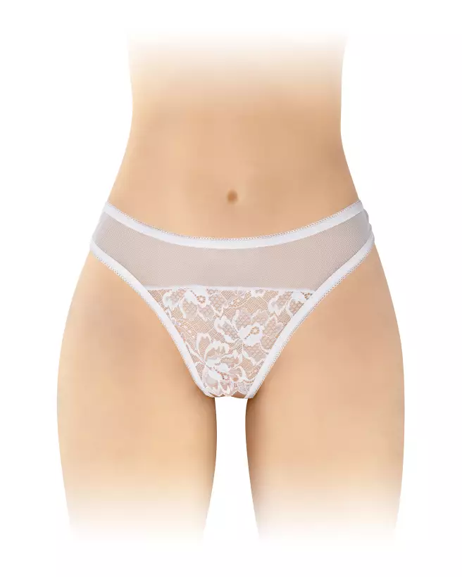 Culotte ouverte Ava blanche Fashion Secret lingerie sexy et élégante-1