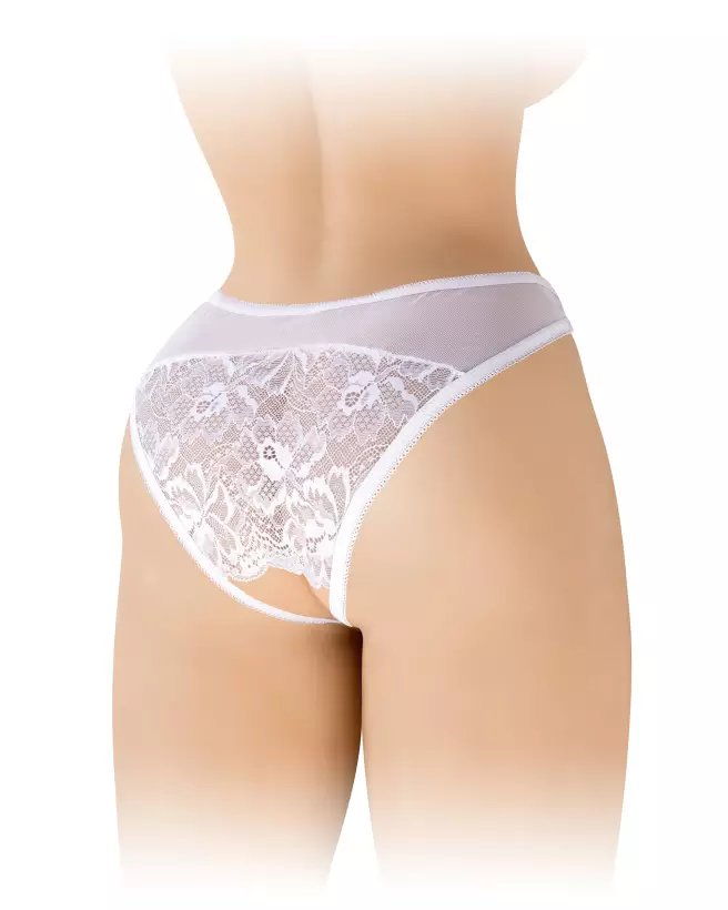 Culotte ouverte Ava blanche Fashion Secret lingerie sexy et élégante-3