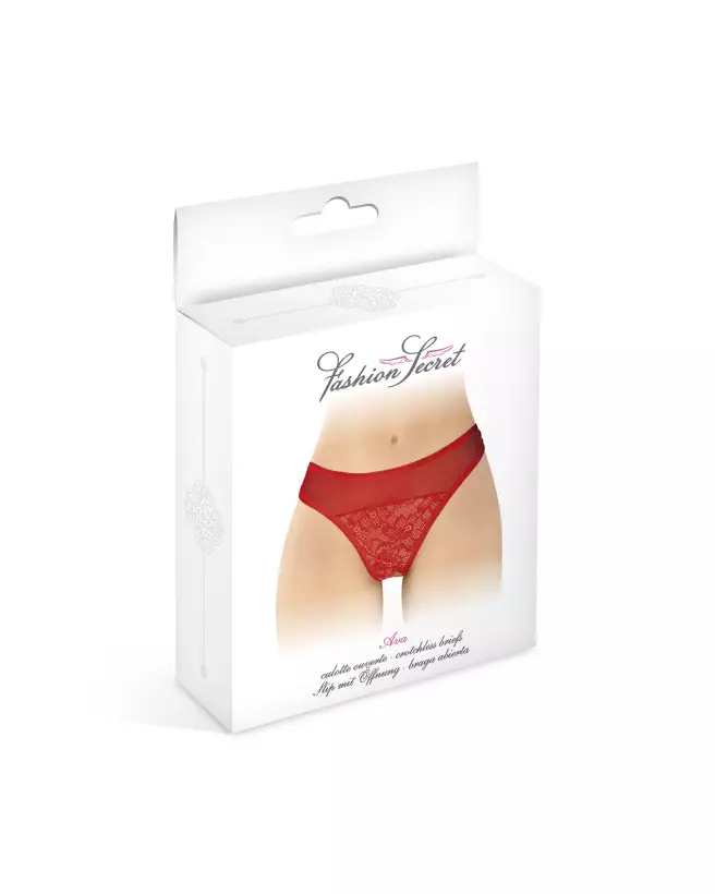 Photo de la culotte ouverte Ava rouge Fashion Secret en taille unique-2