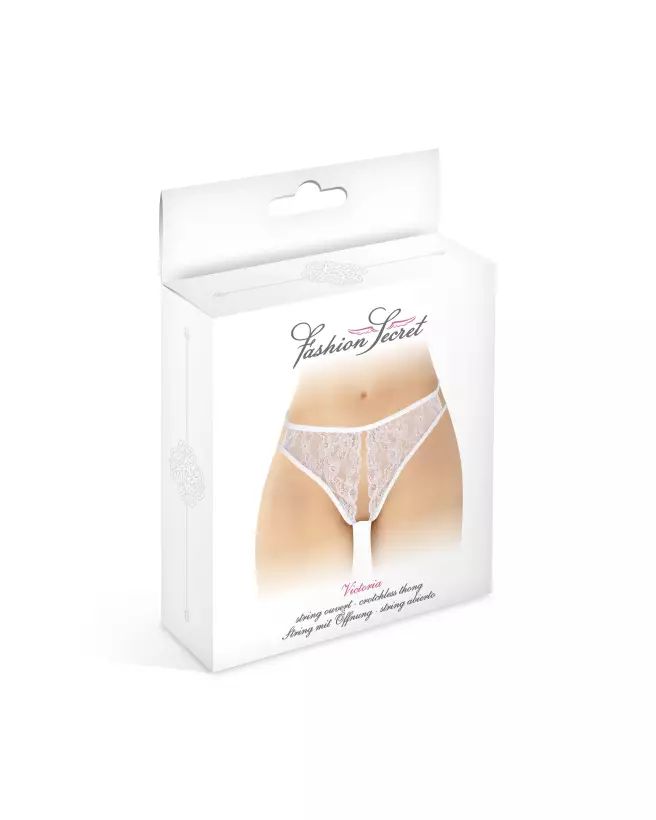 String Victoria Blanc Ouvert Fashion Secret - Lingerie Sensuelle et Élégante-2