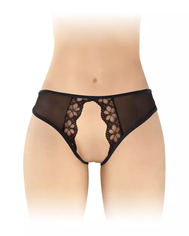 Culotte ouverte Ambre Noir Fashion Secret en taille unique-1