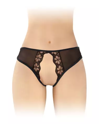 Culotte ouverte Ambre Noir Fashion Secret en taille unique-1