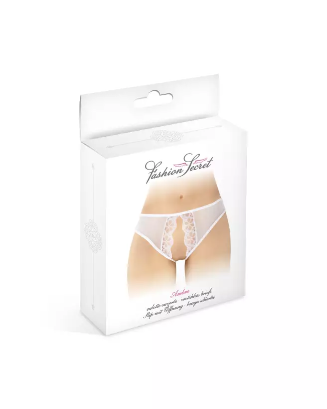 Culotte ouverte Ambre blanc Fashion Secret lingerie sexy-2
