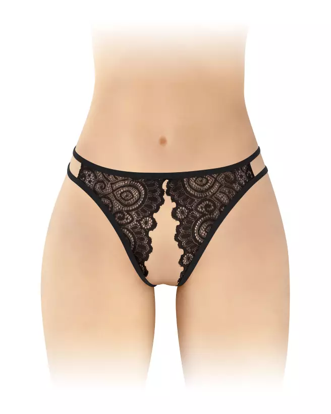 Photo de la culotte ouverte Annette noir Fashion Secret, lingerie élégante et sexy-1