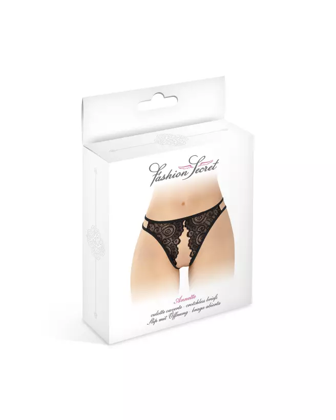 Photo de la culotte ouverte Annette noir Fashion Secret, lingerie élégante et sexy-2