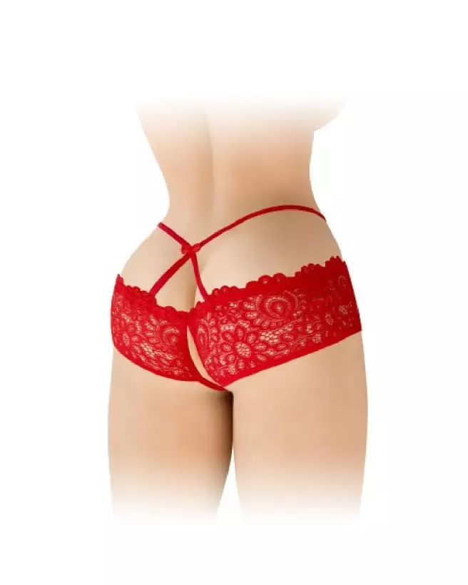 Culotte ouverte Célia Rouge Fashion Secret en taille unique-1