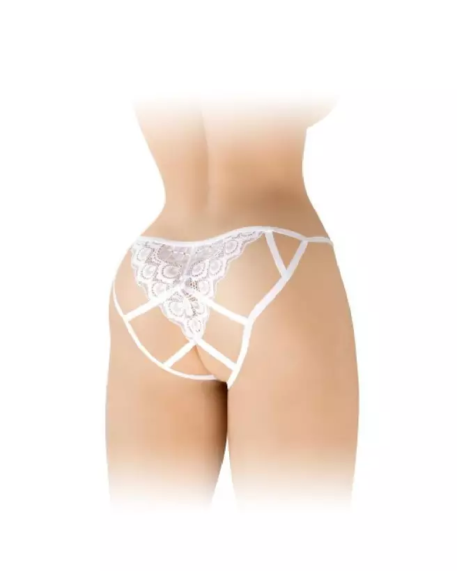 Culotte ouverte Zoe blanche Fashion Secret, lingerie sensuelle taille unique-1