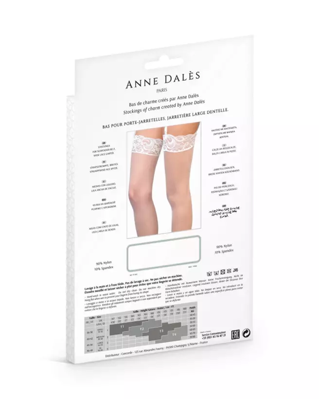 Photo des bas Bruna T3 Blanc par Anne Dales, lingerie élégante et confortable-3