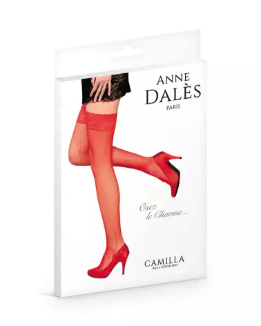 Bas autofixants Camilla T2 rouge Anne Dales élégants et confortables-2