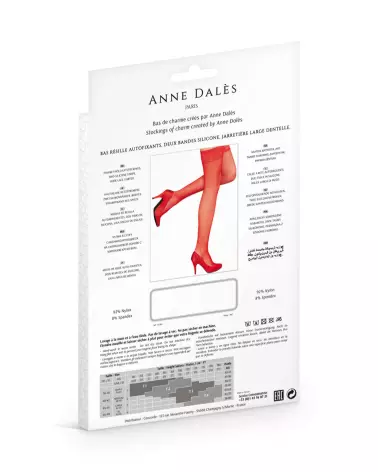 Bas autofixants Camilla T2 rouge Anne Dales élégants et confortables-3