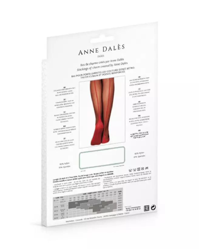 Image des bas Flora T4 Noir/Rouge par Anne Dales, style élégant et confortable-4