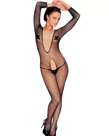 Combinaison Love S/M Noir Anne Dales en bodystocking élégant et séduisant-1