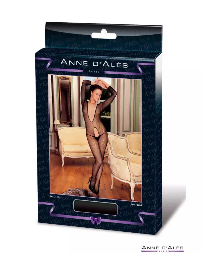 Combinaison Love S/M Noir Anne Dales en bodystocking élégant et séduisant-2