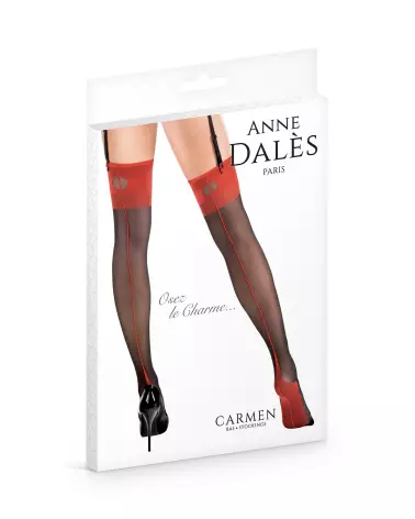 Image des Bas Carmen Noir/Rouge Taille 1 de Anne Dales - Élégance et Confort-2
