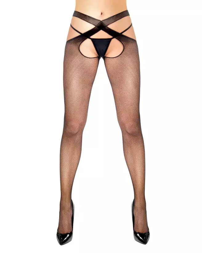 Collant Ouvert Flavia Noir Taille T4 par Anne Dales-1
