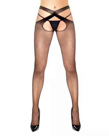 Collant Ouvert Flavia Noir Taille T4 par Anne Dales-1