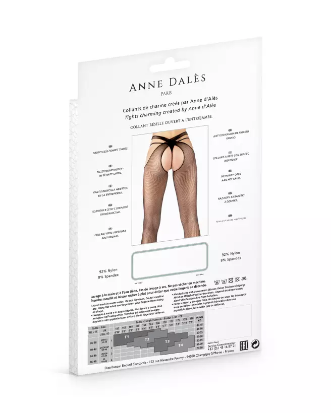 Collant Ouvert Flavia Noir Taille T4 par Anne Dales-4