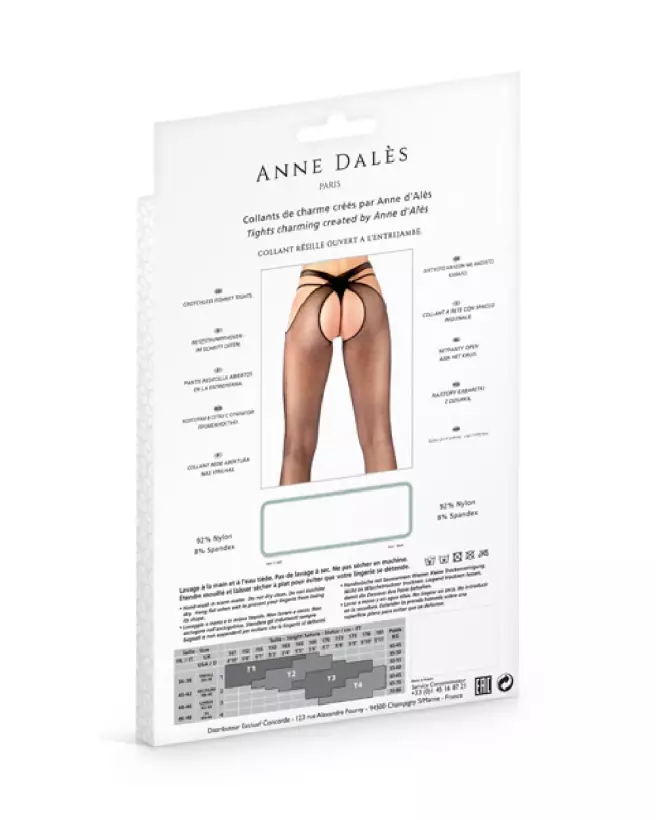 Collant Ouvert Flavia Noir Taille T4 par Anne Dales-5