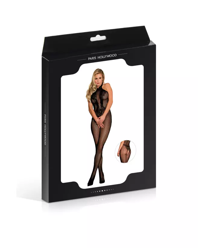 Combinaison H3137 noire Paris Hollywood taille unique en bodystocking-2