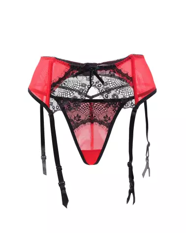 Image du Porte-jarretelles Paris Hollywood P5123 en noir et rouge, taille unique-6