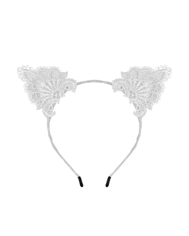 Serre-tête oreilles blanc Paris Hollywood pour costume sexy-3